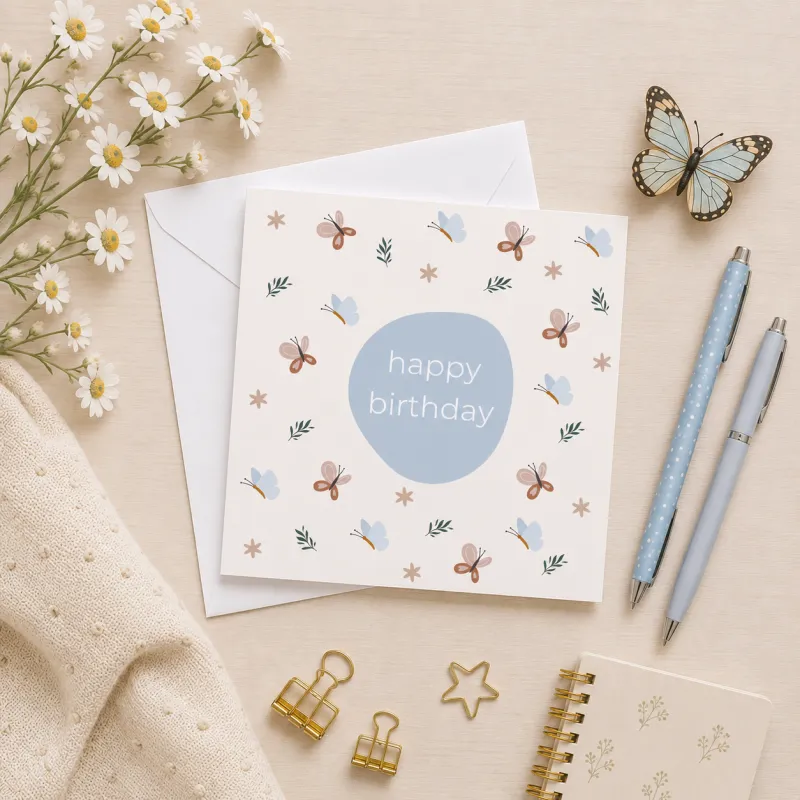 Greeting Card - Happy Birthday Butterflies