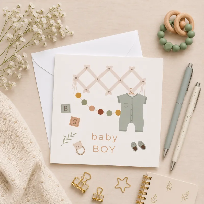Greeting Card - Baby Boy Nursery