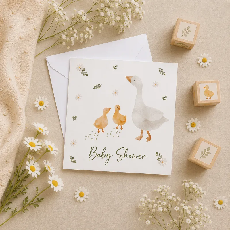 Greeting Card - Baby Shower Ducklings