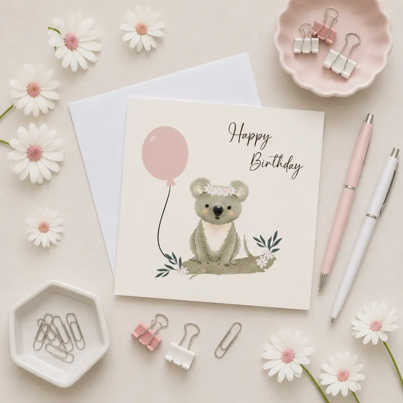 Greeting Card - Happy Birthday Koala Girl