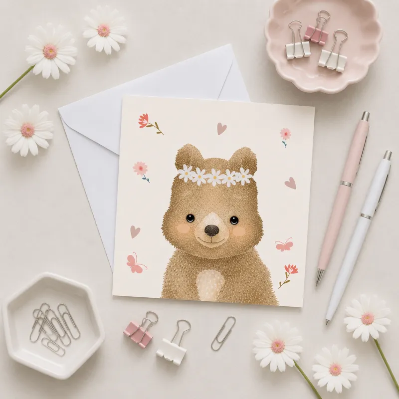Greeting Card - Quokka Flowers