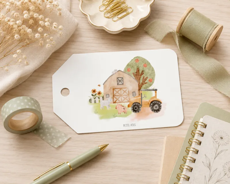 Gift Tag - Farmyard - Cow & Pig (10 PACK)