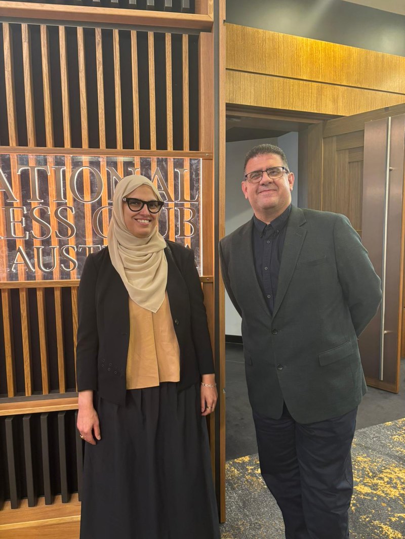 Loma Naser and Bash Ashhab at the National Press Club of Australia, Canberra
