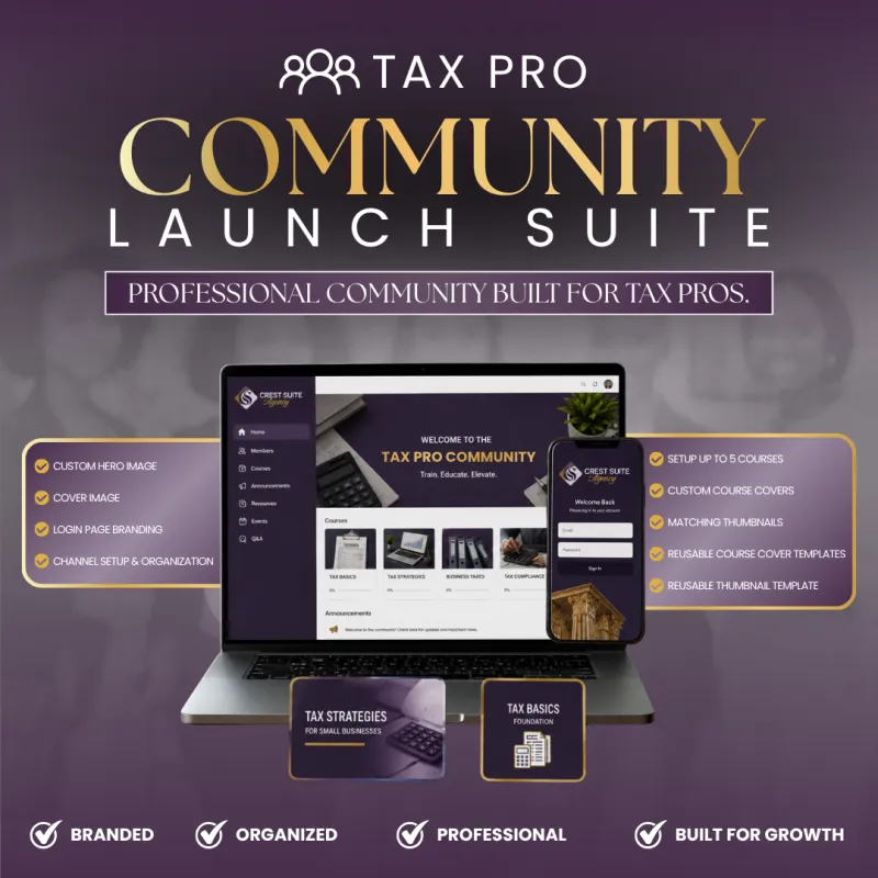 GHL Tax Community Buildout & Course Setup