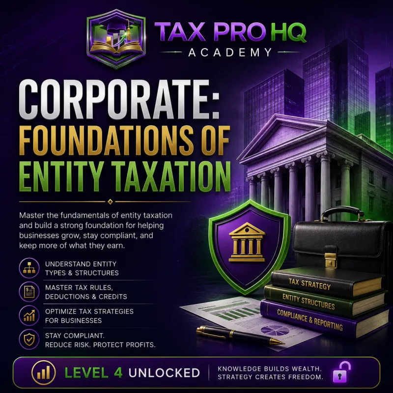 Corporate: Foundations of Entity Taxation (Snapshot)