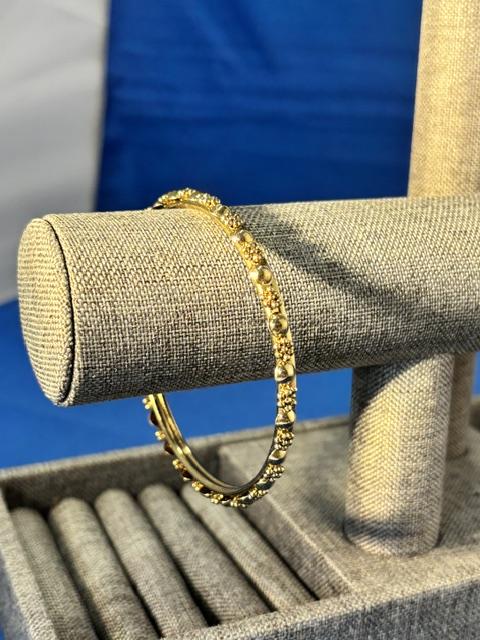 Bracelet- Thin Gold Band w/ Floral-like Design