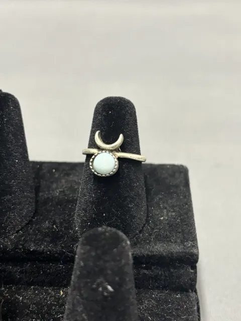 Ring- Cresent w/ Blue Stone