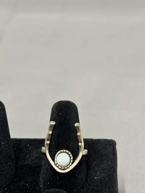 Ring- Antlers w/ Blue Stone