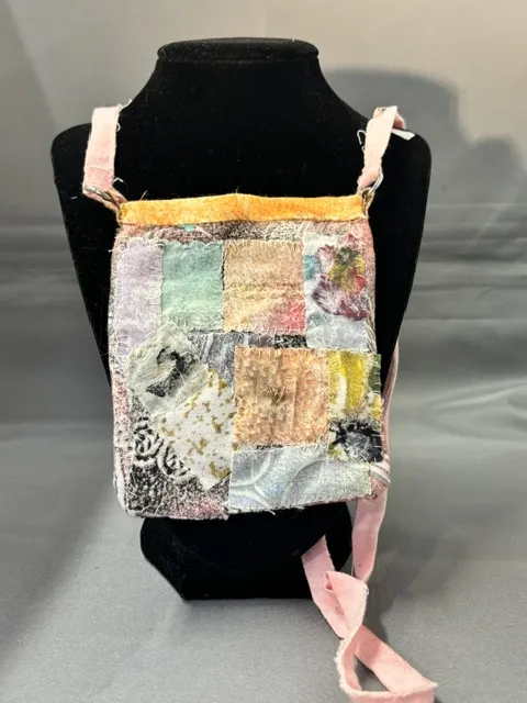 Cellphone Pouch- Patchwork w/ Pink Handle