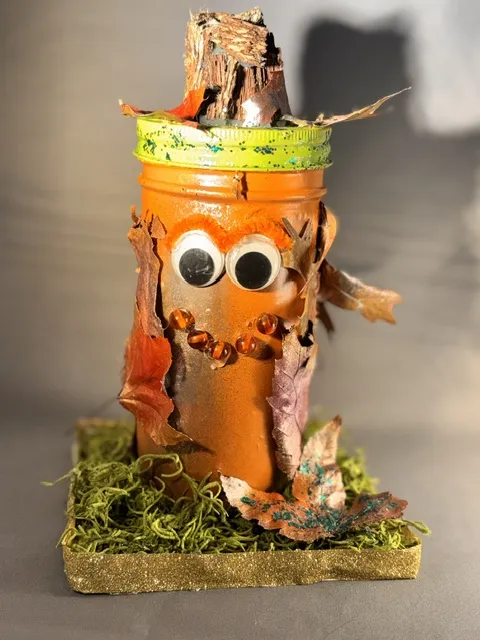 Medium Mason Jar Jack-o-Lantern