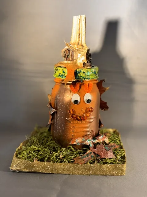 Small Mason Jar Jack-o-Lantern