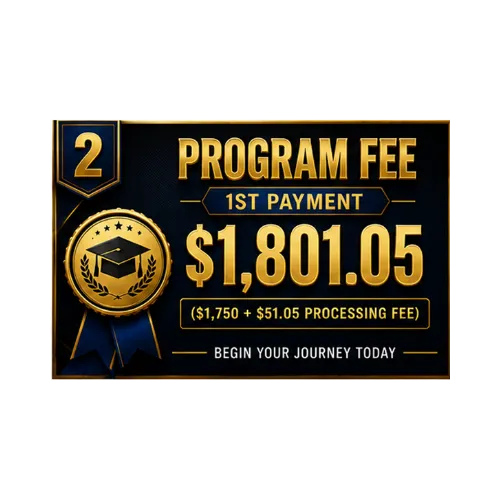 1ST PAYMENT PROGRAM + GRADUATION COMMENCEMENT PARTICIPATION - $1801.05