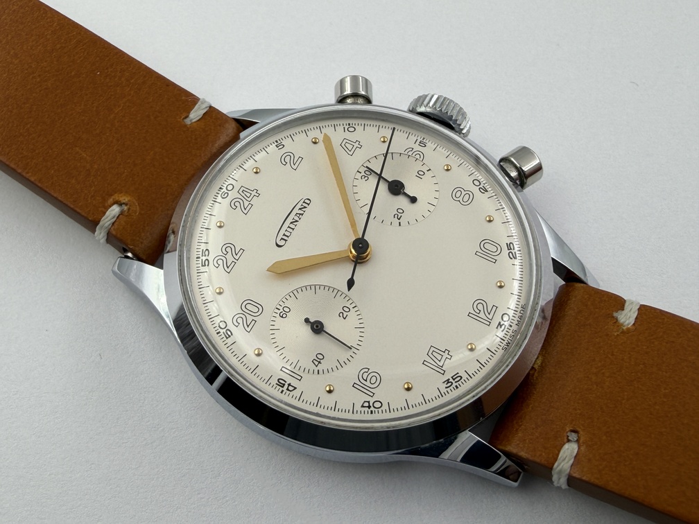 Vintage GUINAND Manual Wind Military Pilot´s Chronograph Cal Valjoux 7730 - 35 mm