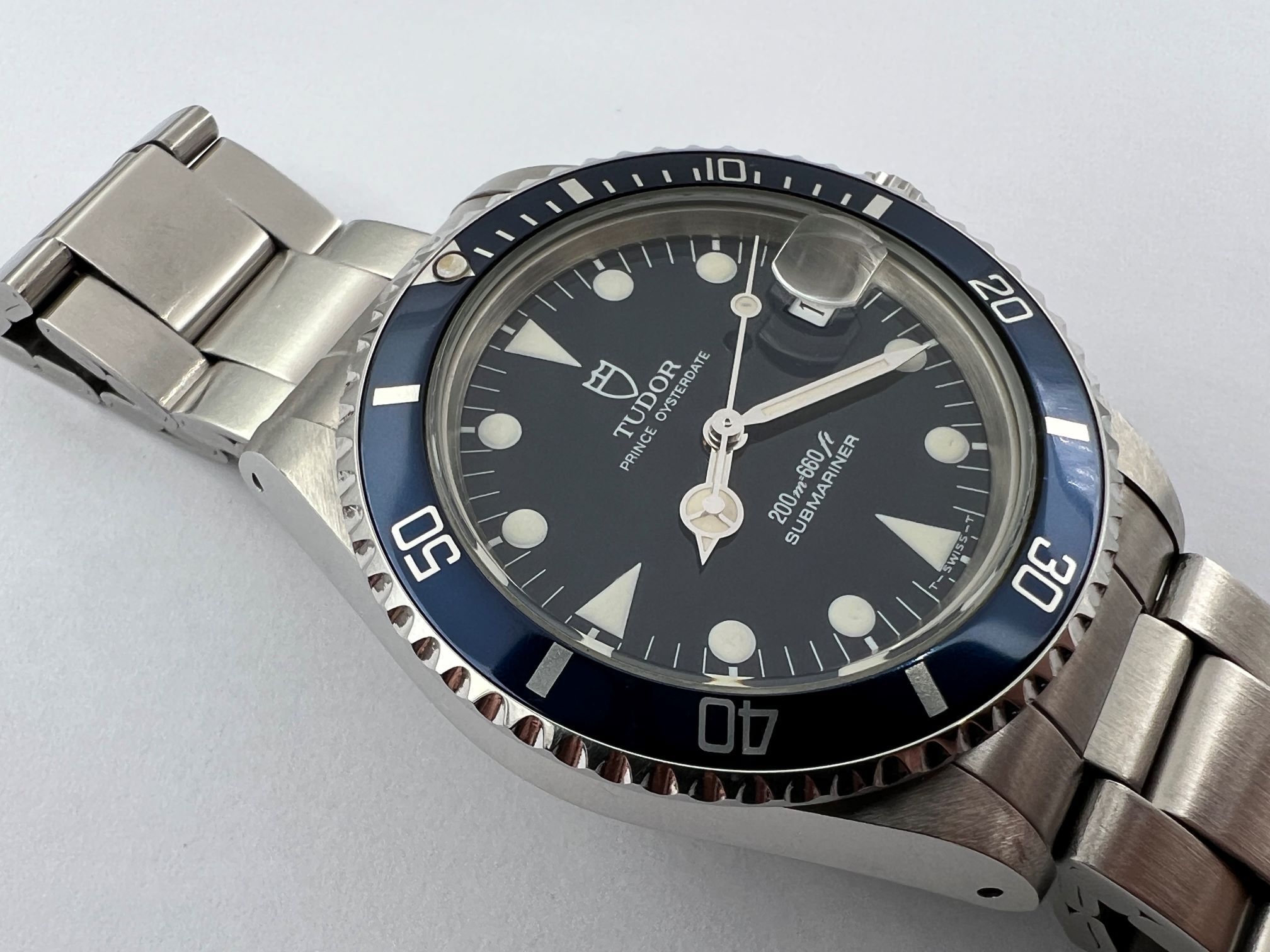 TUDOR 75090 Blue Submariner Prince Oysterdate Automatic ETA 2824-2 - 36 mm
