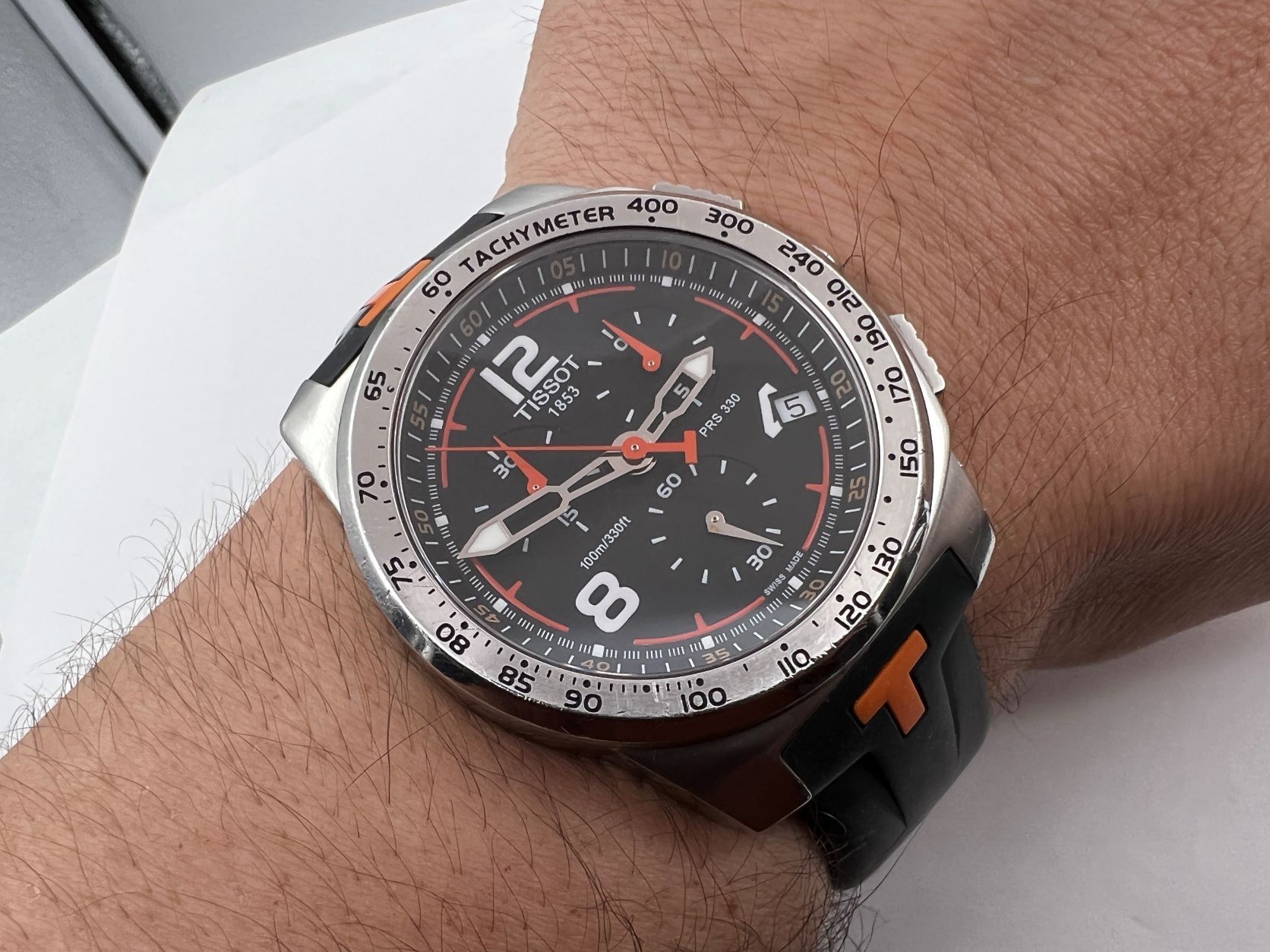 TISSOT PRS 330 T-Sport Chronograph T036417A Quartz Black Dial ALL ORIGINAL 42 mm