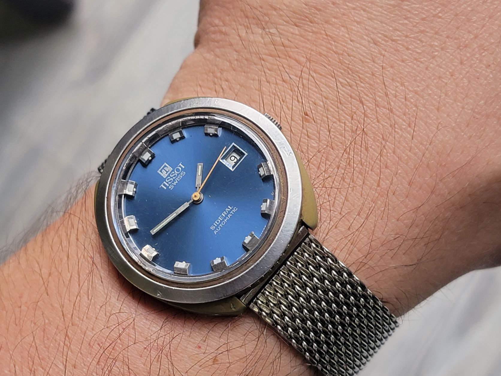 TISSOT Sideral Vintage Automatic Date Fiberglass Case - Blue Dial - 39 mm