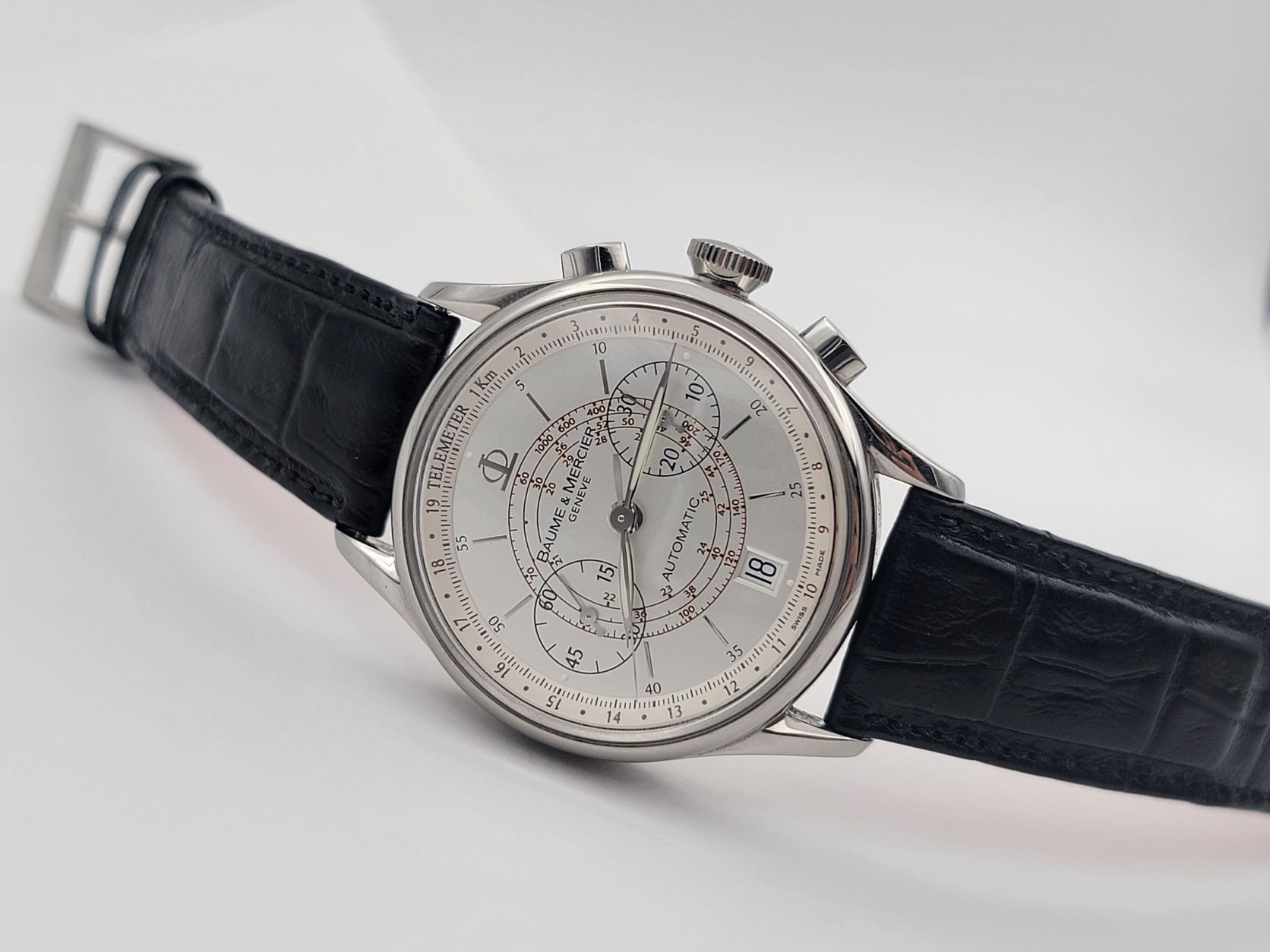 Baume & Mercier 65542 Capeland Chronograph Automatic Cal BM13753 All SS - 38 mm