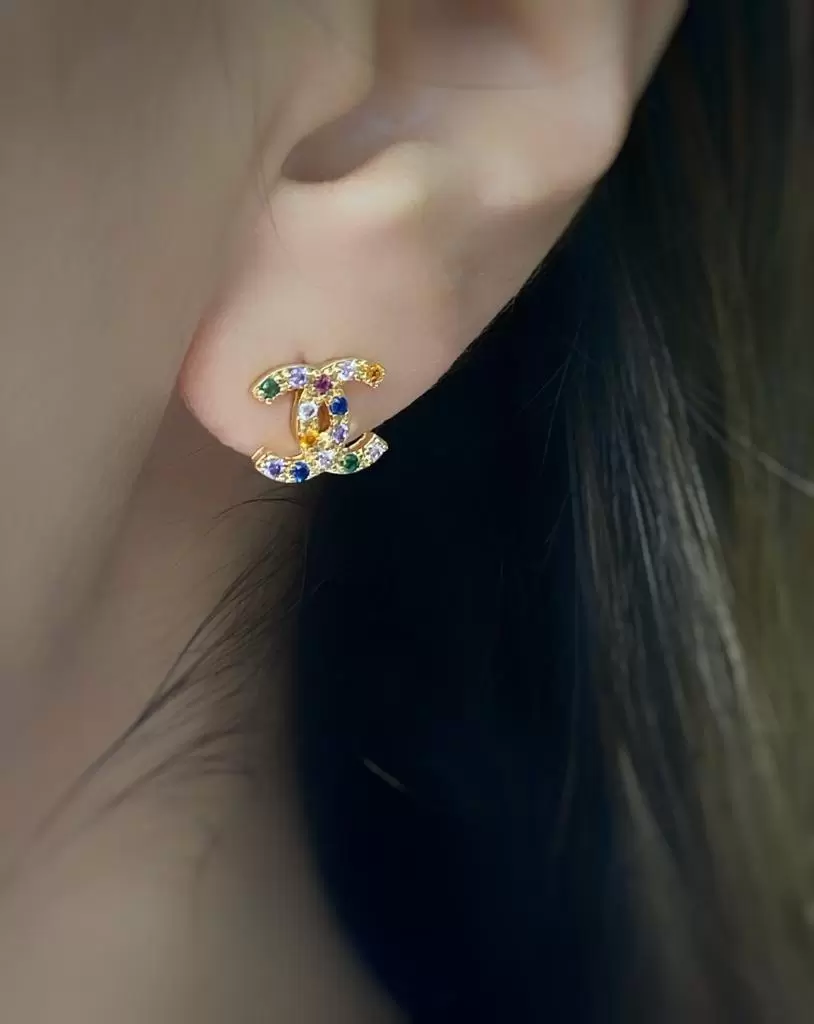 Brinco X Colorida Banhado em Ouro 18K