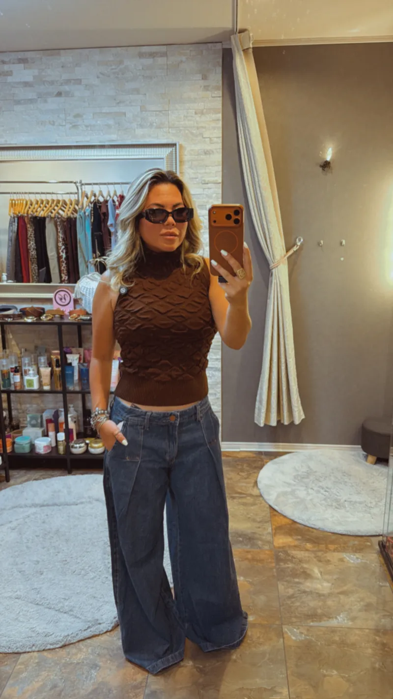 Calça Jeans Wide Leg Feminina