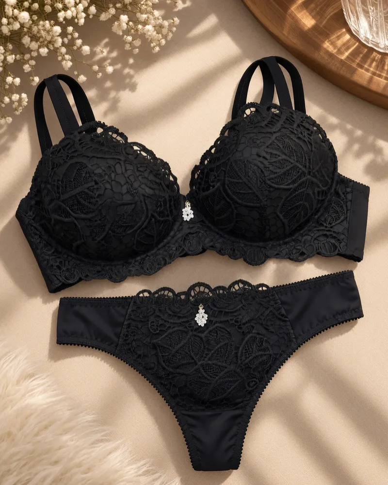Conjunto de Lingerie em Renda – Fio Duplo