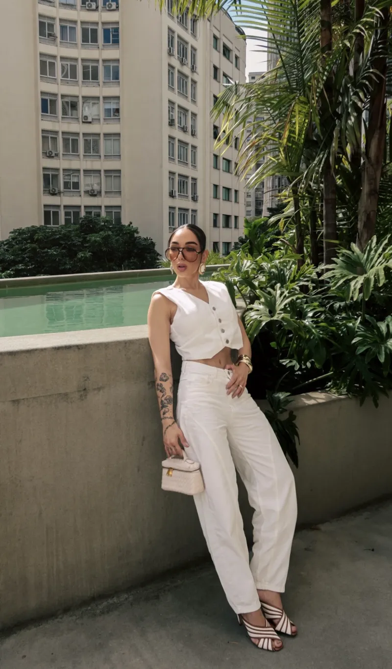Calça Jeans Collor Off White