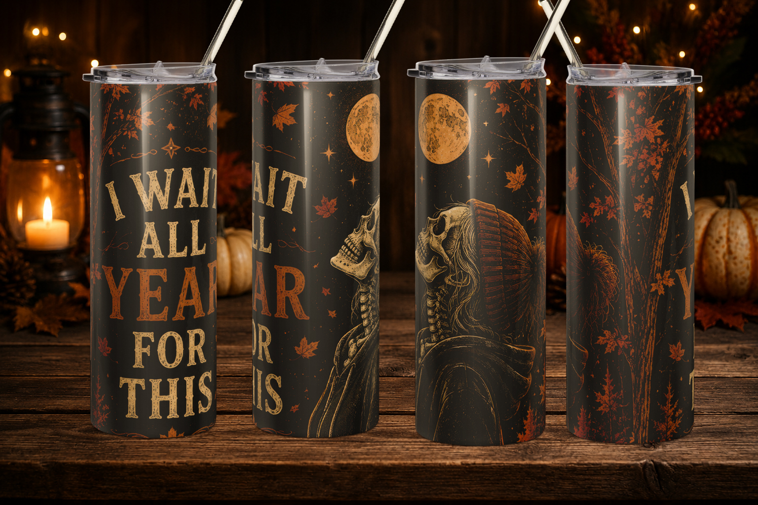I Wait All Year for This Halloween Tumbler | 20 oz Insulated Travel Cup