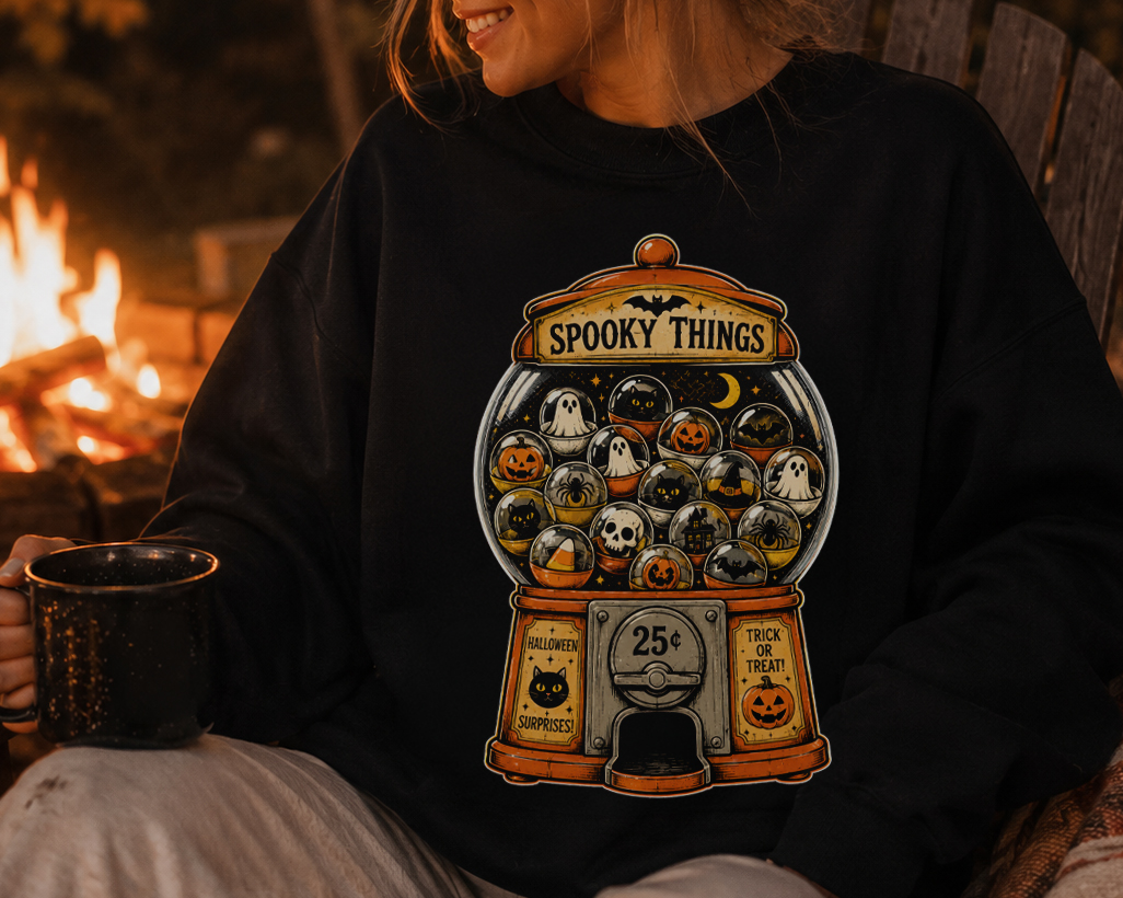 Spooky Things Gumball Machine Halloween Shirt | Nostalgic Fall Graphic Tee