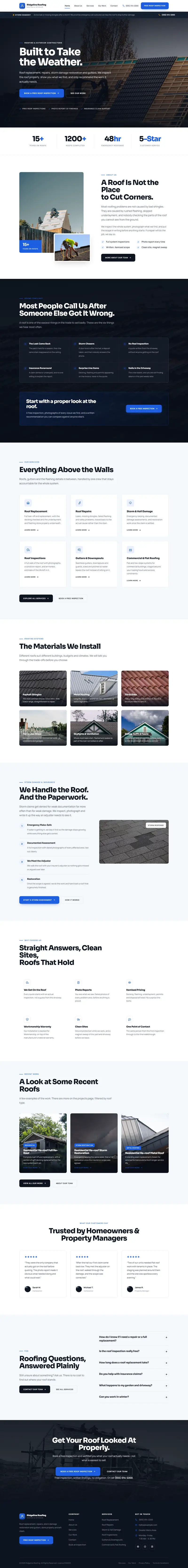 Roofing website built on GrowthHub