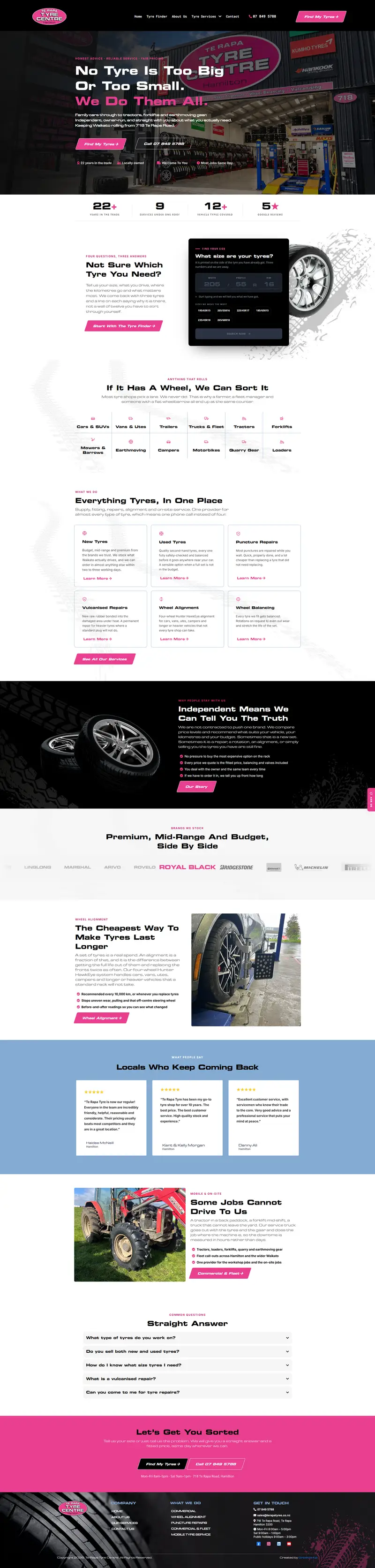 Te Rapa Tyre Centre website