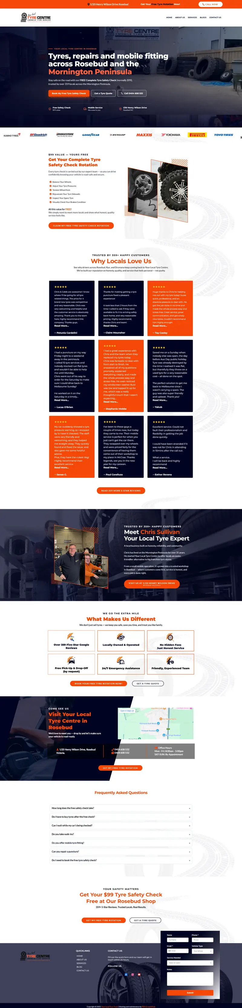 Your Local Tyre Truck website