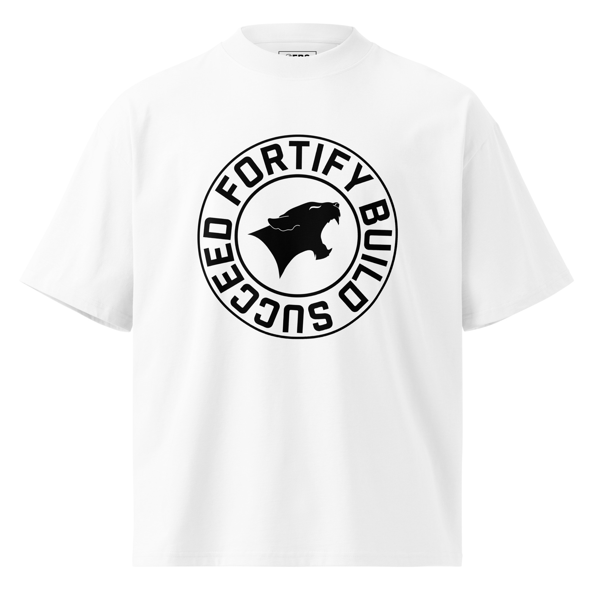 Fortify Build Succeed Emblem Unisex Organic Oversized High Neck T-shirt
