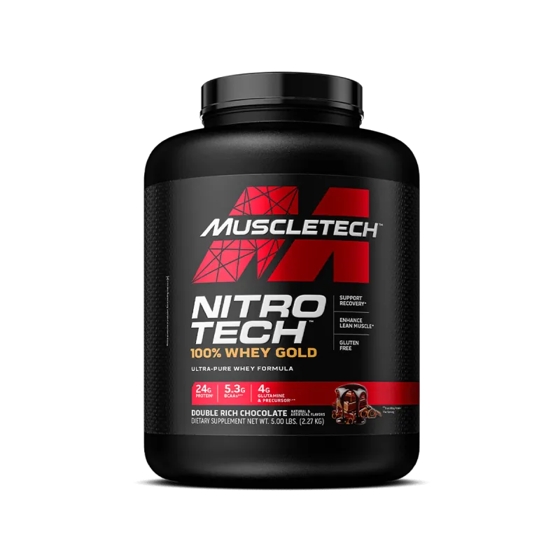 MuscleTech Nitro-Tech 100% Whey Gold 5 lb · Double Rich Chocolate