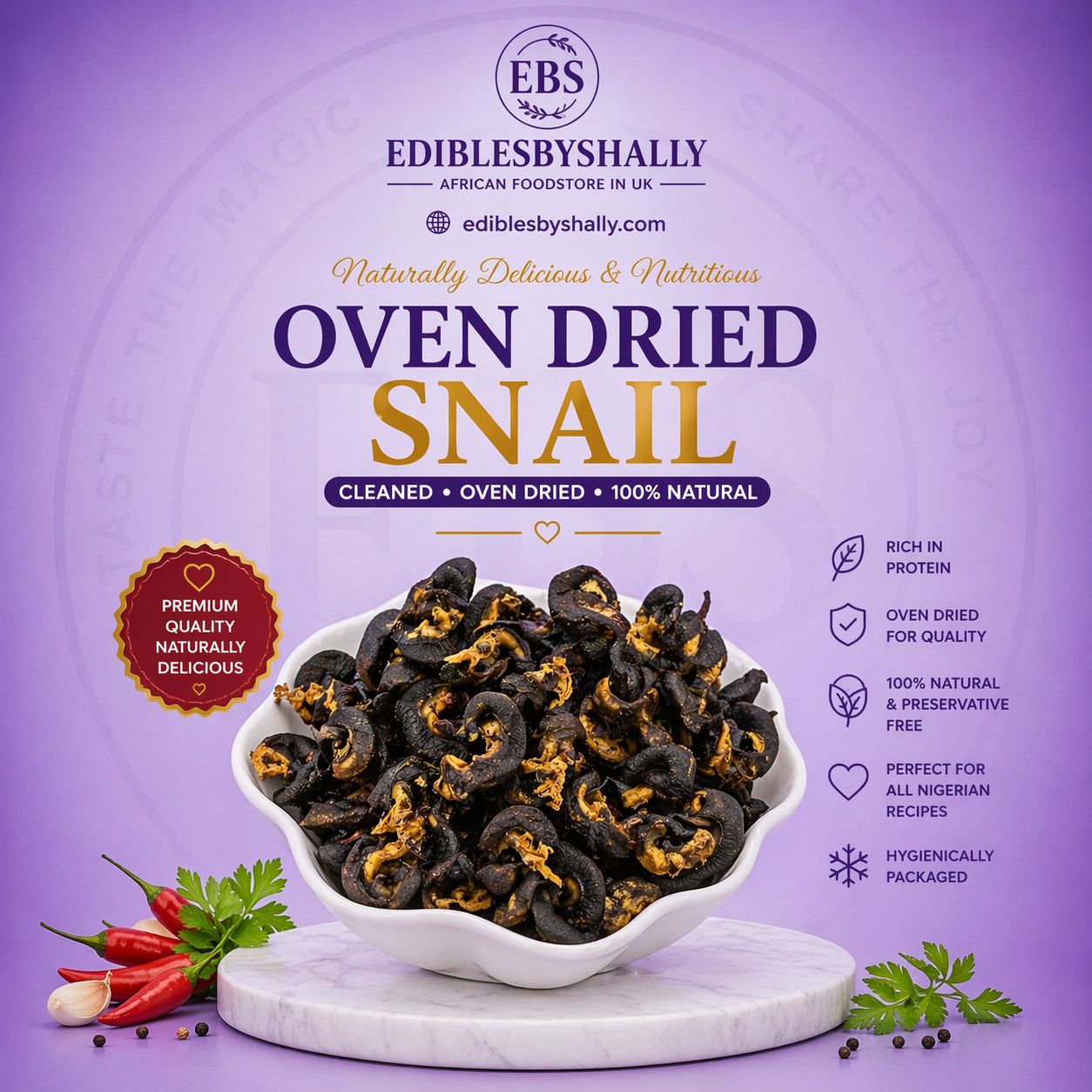 Oven Dried Snail 4 pieces