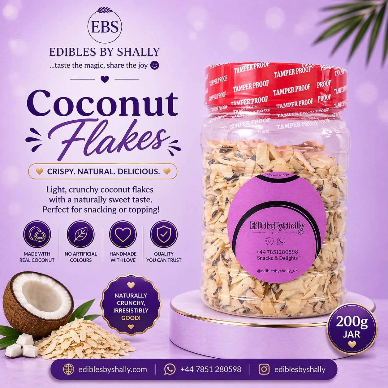 Coconut Flakes 200g Jar