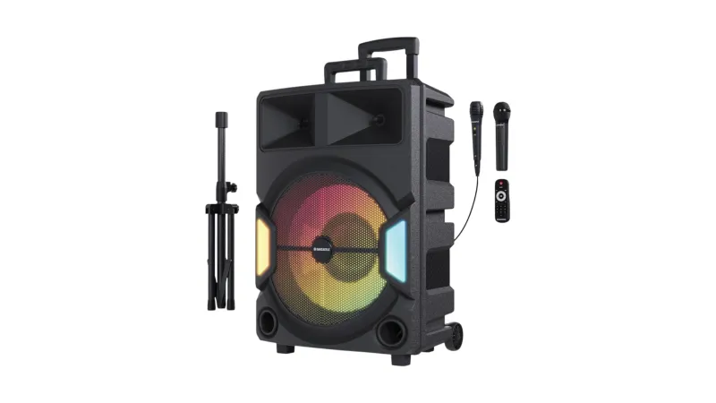 Majority Speakers Portable Karaoke PS500 150W 2xMic + Tripod (Oakcastle) UK