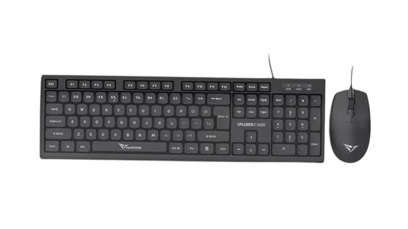 Alcatroz Keyboard & Mouse Wired Combo XPLORER C3600 Silent Black