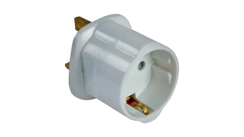 EURO ADAPTOR 2PIN TO UK PLUG 3PIN 13A SCHUKO