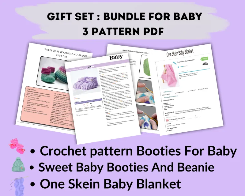 Gift Set Bundle Baby ( Blanket,Booties,Beanie)