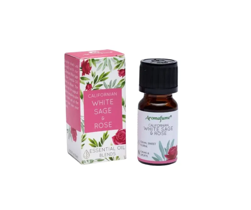 AROMAFUME-WHITE SAGE & ROSE-FEHÉR ZSÁLYA ÉS RÓZSA ESSZENCIÁLIS OLAJKEVERÉK