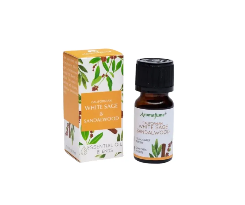 AROMAFUME-WHITE SAGE & SANDALWOOD-FEHÉR ZSÁLYA ÉS SZANTÁLFA ESSZENCIÁLIS OLAJKEVERÉK