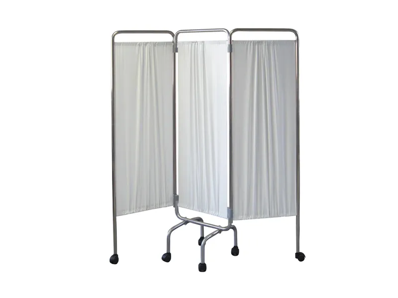 [A00011890] - Paravento a 3 ante con tende in plastica lavabile e piedi d'appoggio con ruote [W150,0xH170,0 cm] Gima
