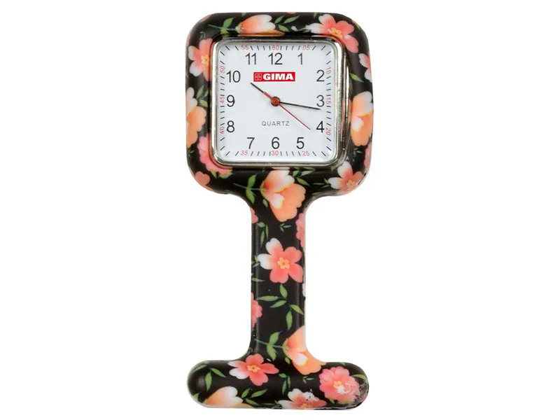 [A00098635] - orologio per infermieri quadrato fantasia rose Gima