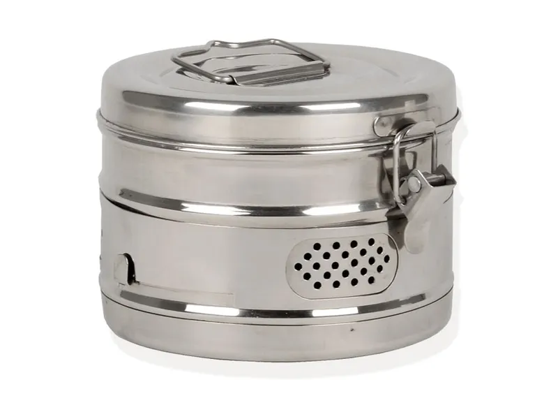 [A00099187] - DRUM Cilindrico per sterilizzazione in autoclave o a secco [Ø150xh100 mm] in Acciaio Inox AISI304 Gima