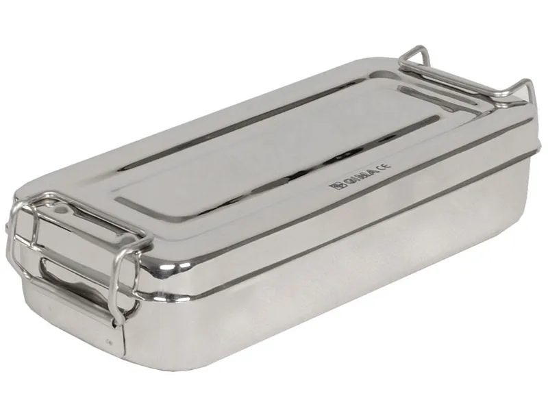 [A00011072] - Scatola inox 18x8x4cm - con manici