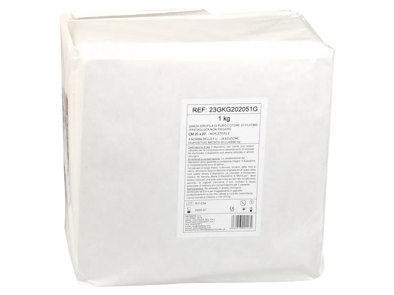 [A00013793] - Garza cotone 20x20 cm confezione da 1 kg