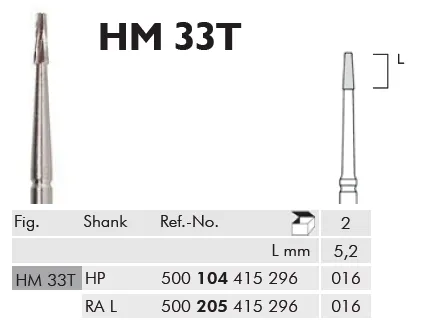 [A00116133] - 26155000 Frese chirurgiche coniche in tungsteno HM33T Meisinger 
