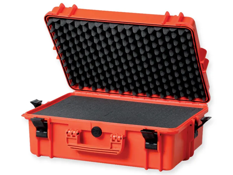 [A00060166] - GIMA CASE 500 Valigia per trasporto elettromedicali [W55,5xH21,1xD42,8 cm] completa di inserti in spugna colore arancione Gima