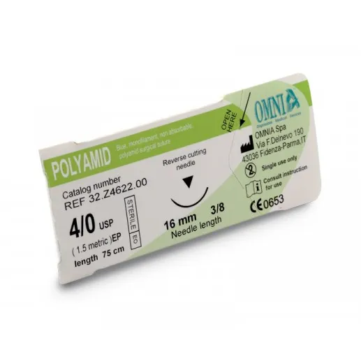 [A00141605] - suture poliammide 75cm 3/8 cerchio tagliente 24pzomnia
