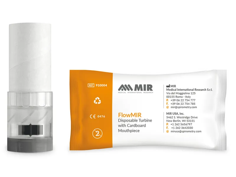 [A00009907] - FLOWMIR Turbina monouso con boccaglio integrato per spirometri MIR Gima