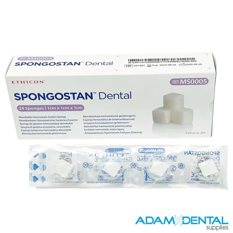 [A00123892] - SPONGOSTAN Spugnette emostatiche di fibrina [24 pz] con gelatina sterile di origine suina totalmente riassorbibile [10x10x10 mm] Ethicon